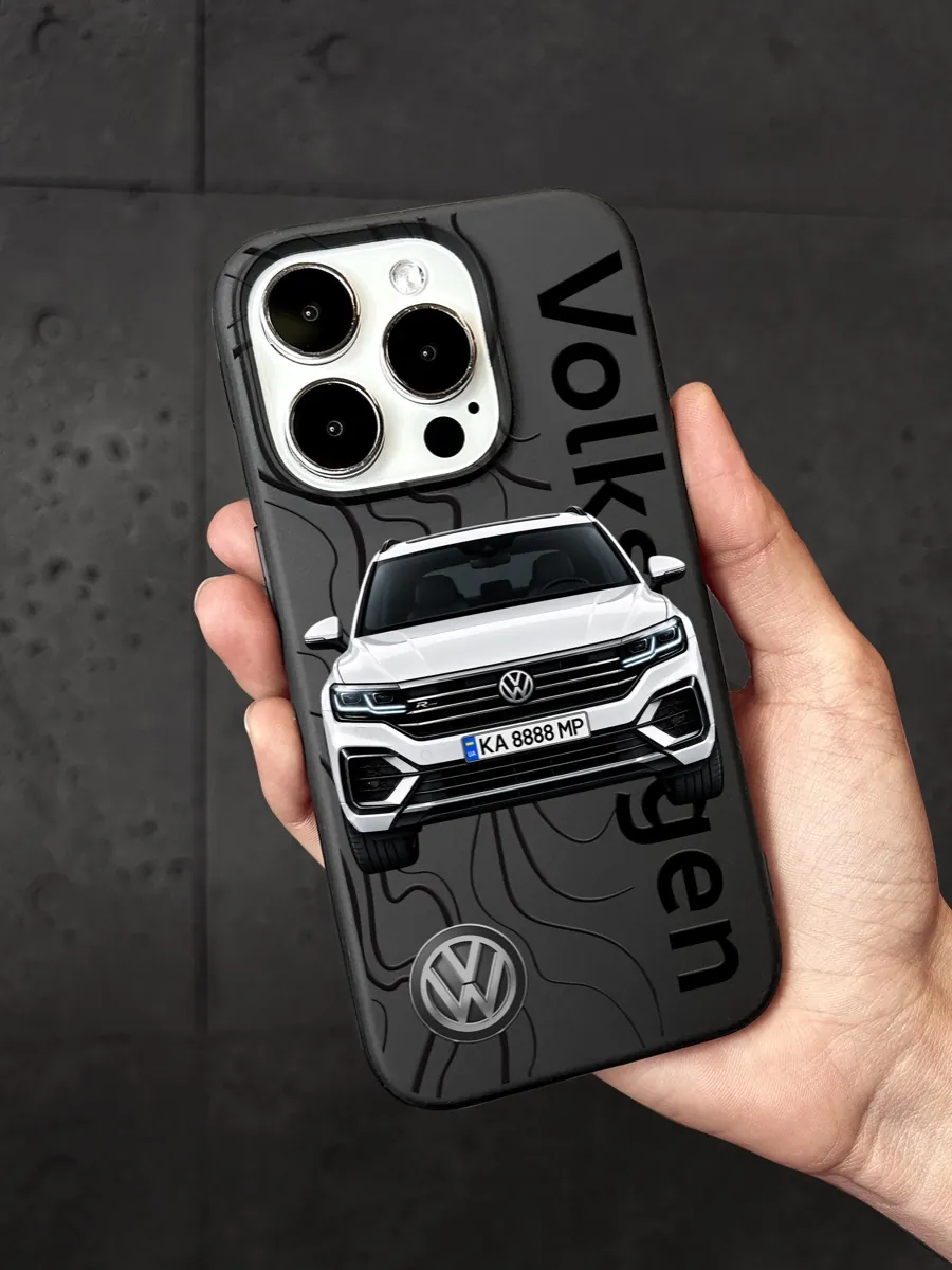 Чохол iPhone з малюнком Volkswagen Touareg і номером