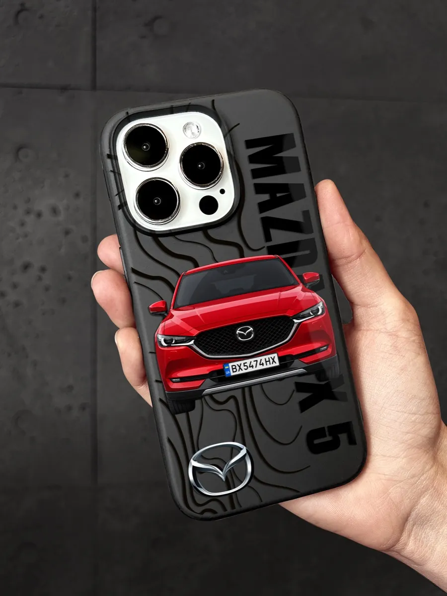 Чохол iPhone з малюнком Mazda CX-5 і номером