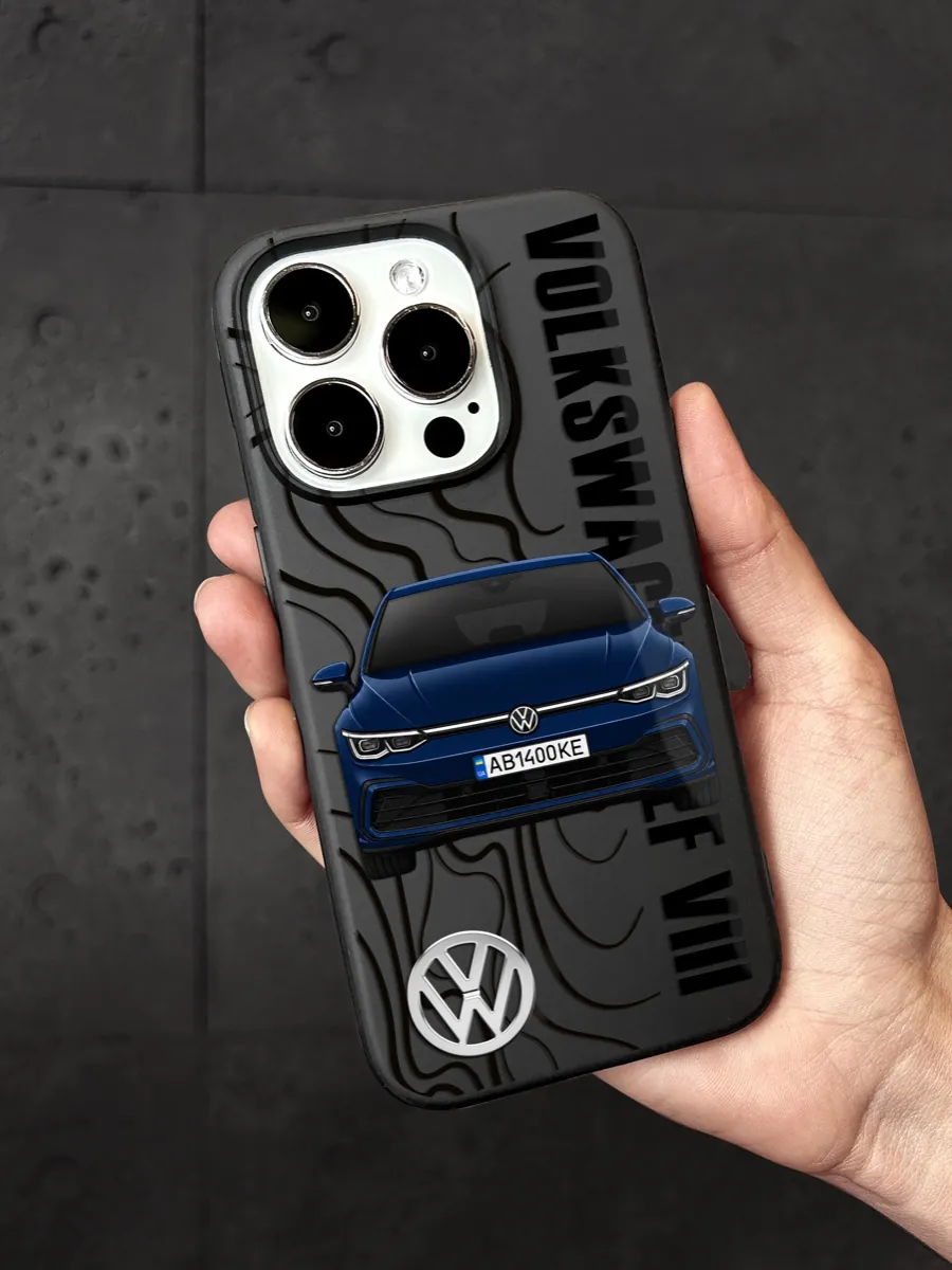 Чохол на iPhone з Volkswagen Golf 8 і номером