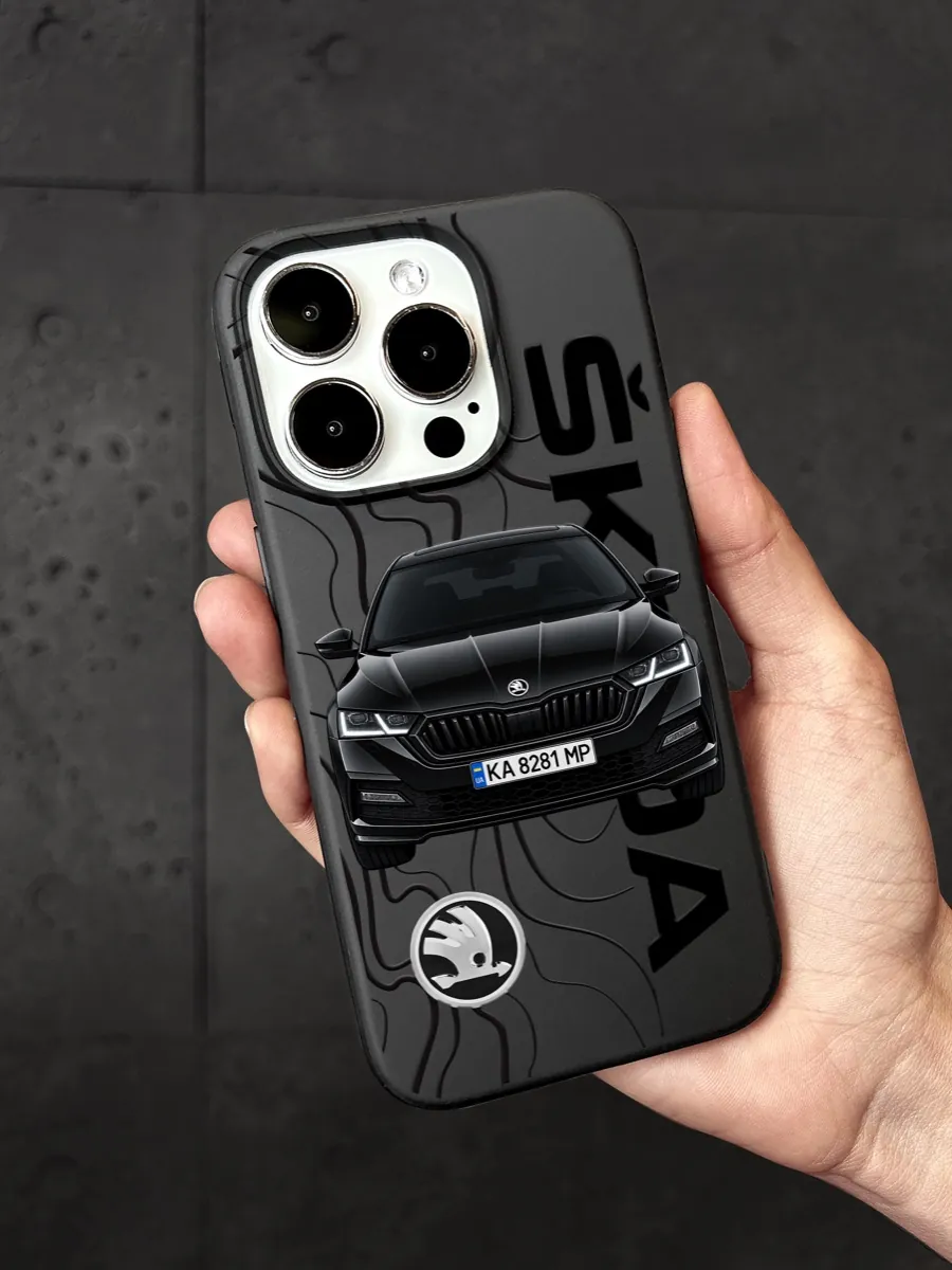 Чохол на iPhone з Škoda Octavia A8 і номером