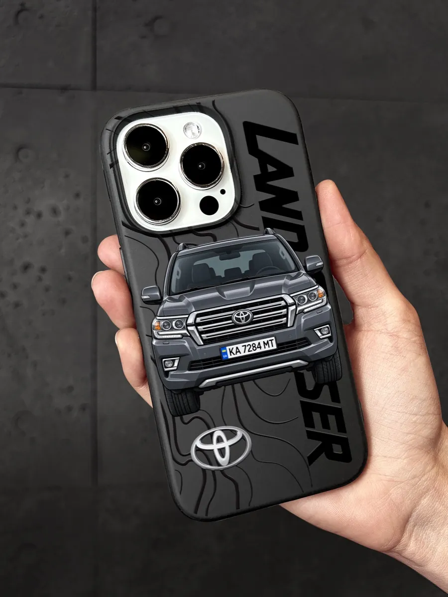 Чохол на iPhone з Toyota Land Cruiser 200 і номером